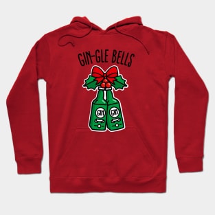 Gin-Gle bells jingle pun funny ugly Christmas drinking party Hoodie